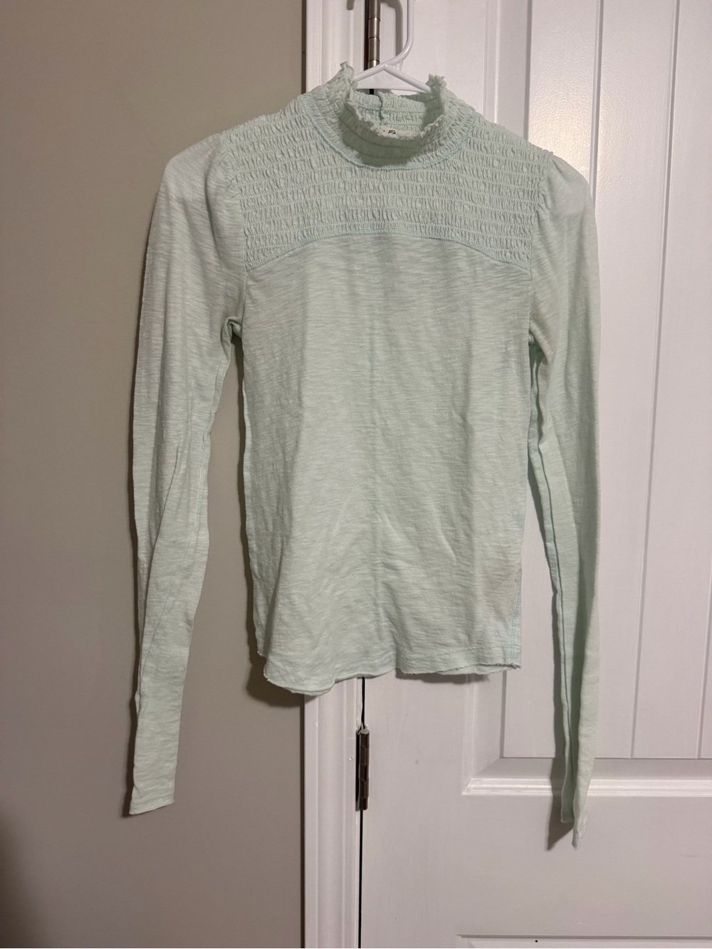 We The Free Long Sleeve Smocked Turtleneck Top
